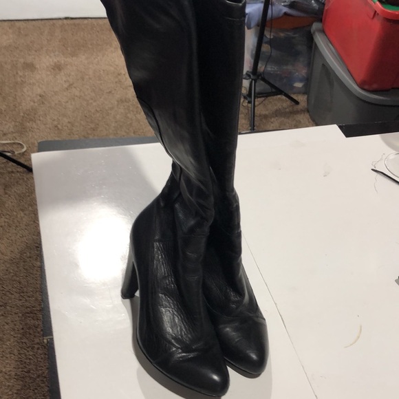 Icora black leather tall boots size 8 - Picture 2 of 8